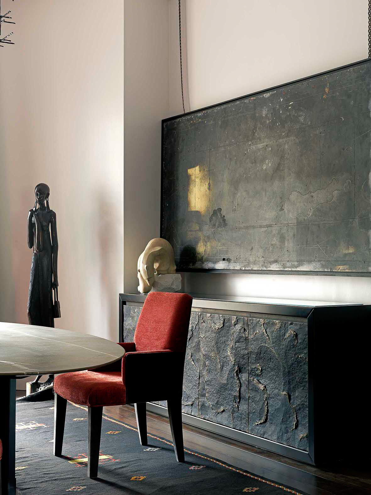 Luxury seating with wall art