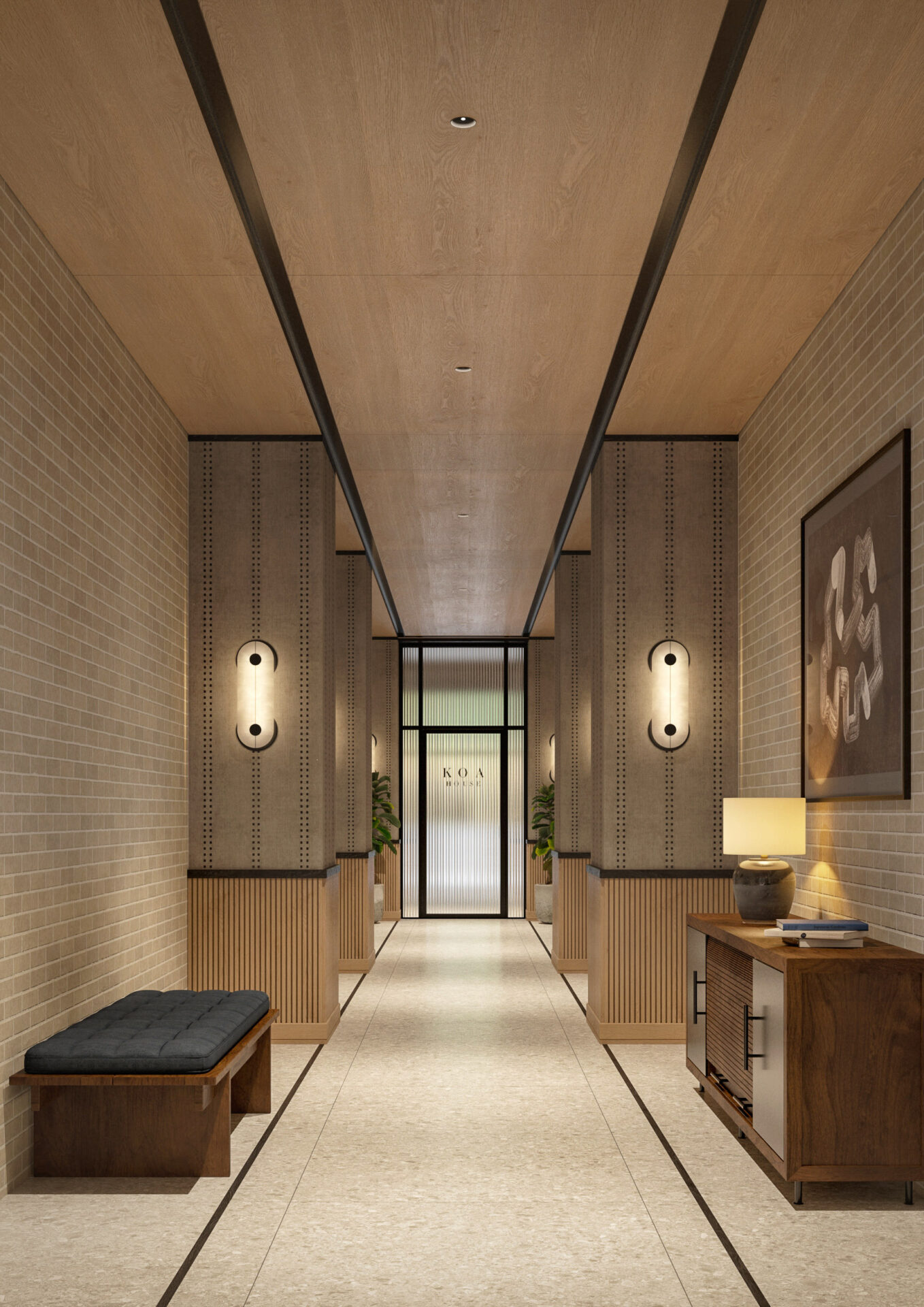 Interior lobby of the Koa House at Furano Sky Resort