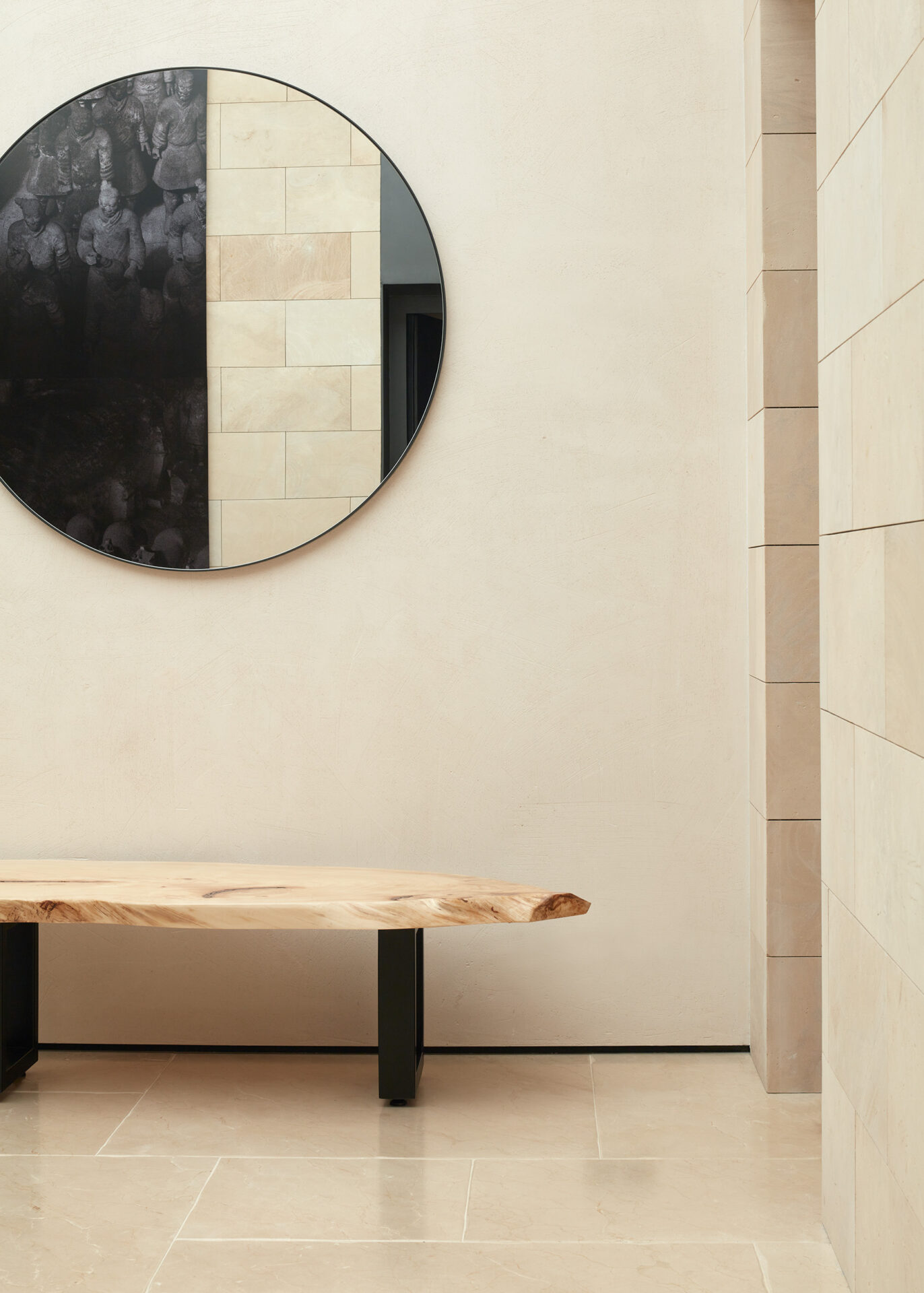 Mirror in entrance reflects light